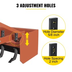 Laatikkoterän piikit 6 kpl hiiliterästä 410×209 mm irrotettavat hampaat 3 säätöreikää