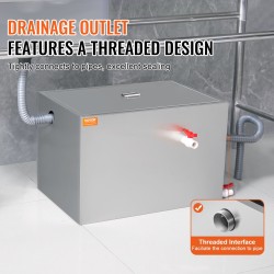 Ruostumaton teräs rasvanerotin keittiöön 600 x 400 x 390 mm