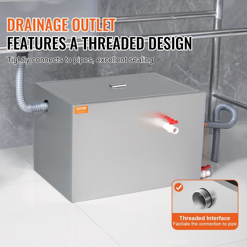 Ruostumaton teräs rasvanerotin keittiöön 600 x 400 x 390 mm