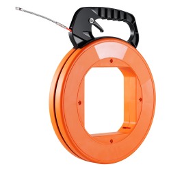 Kaapelinvetonauha 30 5 m 6 35 mm PET muovinen sähköä johtamaton nikkeloitu kärki kovamuovikotelo