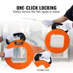 Lasikuituinen vetojousi 30,5 m 4,23 mm muovikela nikkeloitu hiiliteräspää peukalolukko