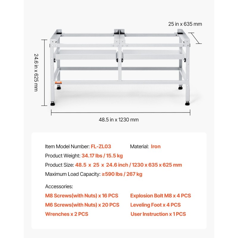 Pesukoneen ja kuivaajan jalusta hiiliteräs kantavuus kaksisataakuusikymmentäseitsemän kilogrammaa kaksitasoinen neljä