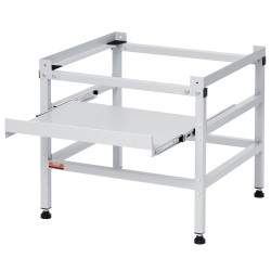 Pesukoneen ja kuivausrummun koroke hiiliteräs 640×635×615 mm 136 kg 4 säädettävää jalkaa