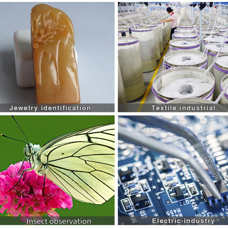 Trinokulaarinen stereomikroskooppi alumiini-sinkkiseos 3,5–90× pilarijalustalla kameraliitännällä säädettävällä työetäisyydellä