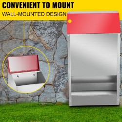 Siipikarjan ruokinta-automaatti galvanoitu teräs 22,6 kg seinäkiinnitteinen