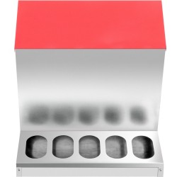 Siipikarjan syöttölaite sinkitty teräs 11 3 kilon kapasiteetti kymmenen syöttöpaikkaa