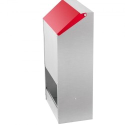 Siipikarjan ruokinta automaatti galvanoitu teräs maksimikapasiteetti 13 6 kg seinäkiinnitettävä ulkokäyttö