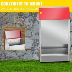 Siipikarjan ruokinta-automaatti galvanoitu teräs maksimikapasiteetti 13,6 kg seinäkiinnitettävä ulkokäyttö