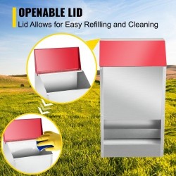 Siipikarjan ruokinta-automaatti galvanoitu teräs maksimikapasiteetti 13,6 kg seinäkiinnitettävä ulkokäyttö