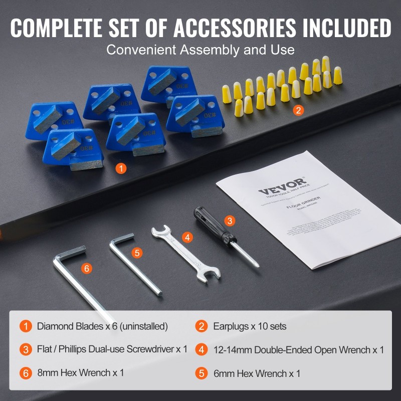 Betonilattian hiomakone 250 mm timanttilaikka 2200 watin märkä- ja kuivakäyttö säädettävä työntöaisa