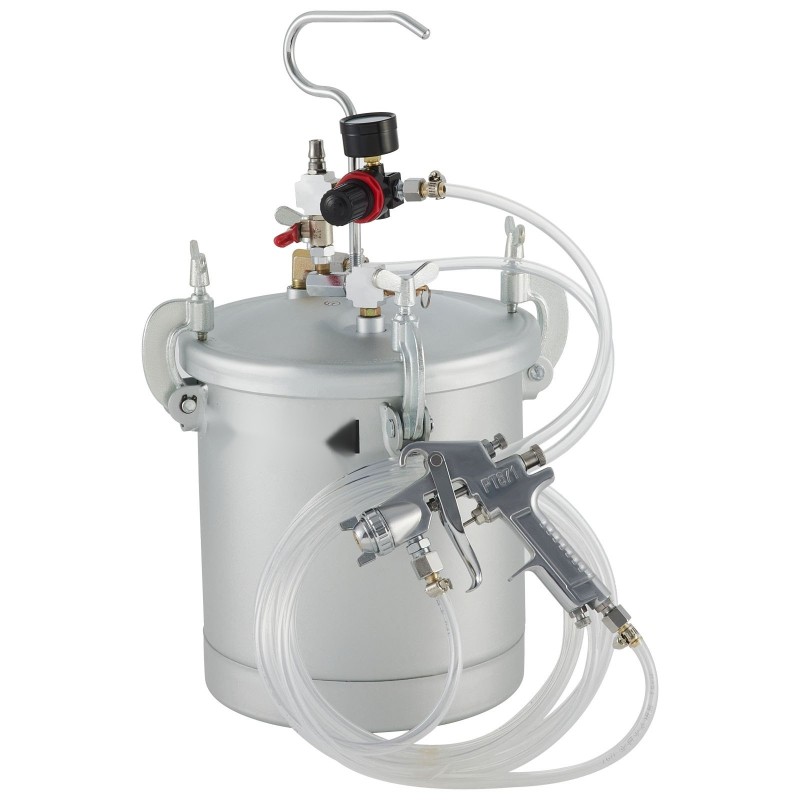 Paineistettu maalisäiliö 10 L hiiliterästä ruisku ja 3 m letkut