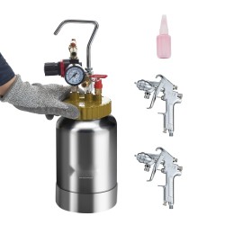 Paineellinen maalisäiliö 2 l ruosteenkestävä teräs 1 8 mm suutin 3 m letku