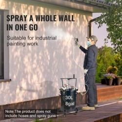 Paineastia maaliruiskulle 30 L terässäiliö manuaalinen sekoitin maksimipaine 4,8 bar