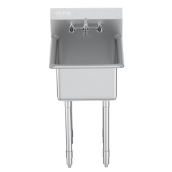 Ruostumaton teräs yksialtainen allas 45,7×104,1 cm sisältää hana ja jalat NSF-sertifioitu