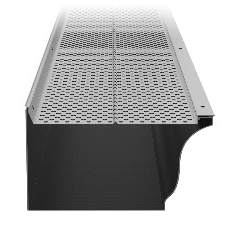 Alumiininen rännisuoja 152 mm 26 osaa 264 cm 4 mm reiät