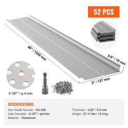 Alumiiniränninsuojat 127 mm leveät paneelit 52 kpl 63,4 m 0,5 mm