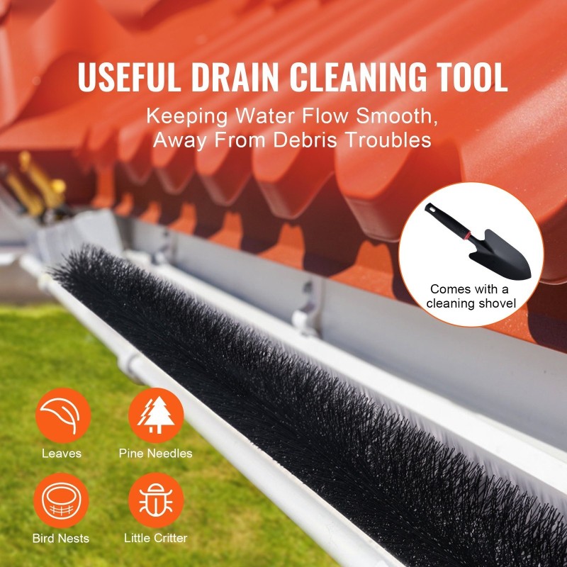 Sadevesikourun harjasuoja polypropeeniharjakset galvanoitu teräslanka 18,3 m 110 mm 20 kpl