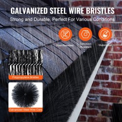 Räystäskouruharja polypropeeniharjakset ja galvanoitu teräslanka 18,3 m halkaisija 133 mm 20 kpl