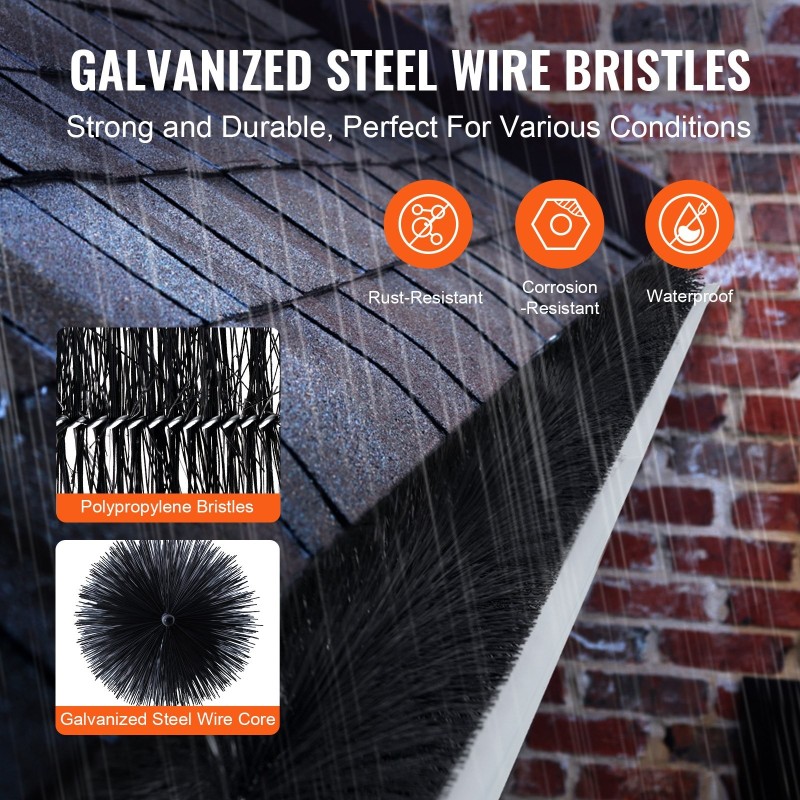 Räystäskouruharja polypropeeniharjakset ja galvanoitu teräslanka 18,3 m halkaisija 133 mm 20 kpl