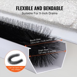 Räystäskouruharja polypropeeniharjakset ja galvanoitu teräslanka 18,3 m halkaisija 133 mm 20 kpl