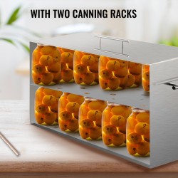 Liesikäyttöinen vesihaudekattila 304 elintarvikelaatuinen ruostumaton teräs 49 l 15 purkkia 2 telinettä