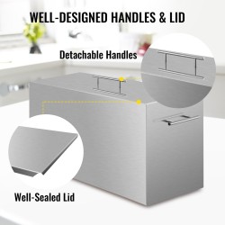 Liesikäyttöinen vesihaudekattila 304 elintarvikelaatuinen ruostumaton teräs 49 l 15 purkkia 2 telinettä