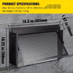 Perustuksen tulvaventtiili sinkkipinnoitettua terästä 8 tuumaa korkea 16 tuumaa leveä seinäkiinnitys