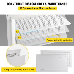 Perustuksen tulvaventtiili sinkkipinnoitettua terästä 406 x 203 mm valkoinen seinäasennukseen