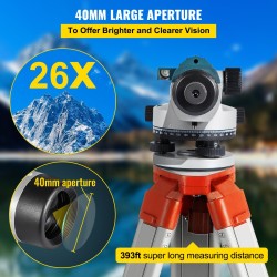 Optinen automaattinen vaaituslaite 26X 40 mm aukko IP54 magneettisesti vaimennettu kompensaattori kuljetuslaukulla