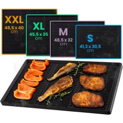 Monikäyttöinen valurautainen grillilevy hiili-, kaasu- ja sähkögrilleihin