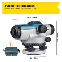 Automaattinen optinen vaaituslaite 24x 40 mm aukko magneettisesti vaimennettu kompensaattori IP54-suojattu