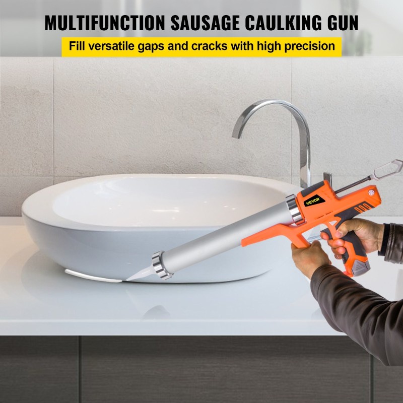 Makkaramallinen sähkökäyttöinen saumauspistooli alumiini PA6 300 ml ja 600 ml patruunoille