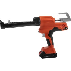 Akkukäyttöinen saumamassapistooli rautarunkoinen PA6 muovikuori makkarapatruunoille 20 volttinen 600 ml