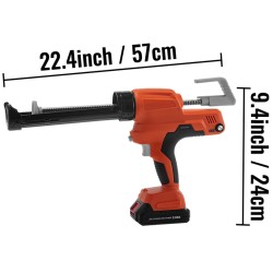 Akkukäyttöinen saumamassapistooli rautarunkoinen PA6-muovikuori makkarapatruunoille 20-volttinen 600 ml