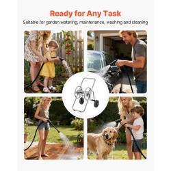 Letkukelavaunu Q235A-teräsrunko 5/8-tuuman letkulle 53,34 m kapasiteetti pyörillä