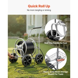 Vesiletkukärry jauhemaalattu teräs 15,9 mm 91,4 m kapasiteetti 10 tuuman pyörät