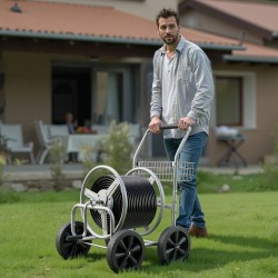 Vesiletkukärry jauhemaalattu teräs 15,9 mm 91,4 m kapasiteetti 10 tuuman pyörät