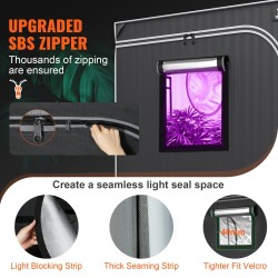 Kasviteltta 150x150x200 cm 22 mm teräsrunko heijastava 2000D sisäpinta tarkkailuikkunalla