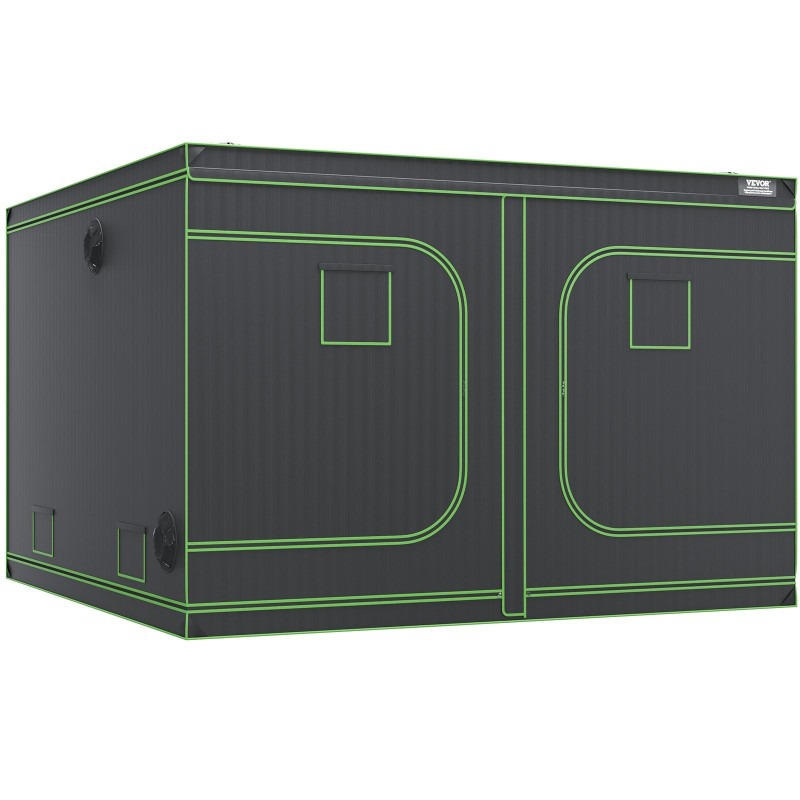 Kasviteltta 300x300x200 cm 600D heijastava sisäpinta teräsrunko tarkkailuikkunalla