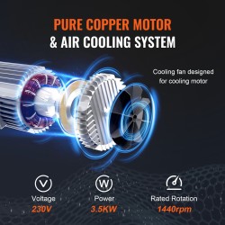 Sähköketjunostin 1996 kg nostokyky kolmivaiheinen 3,5 kW moottori 6,096 m nostokorkeus