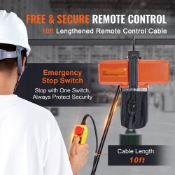 Sähköinen ketjunostin yksivaiheinen 499 kg nostokyky 4,5 m nostokorkeus 8620-seosmetalliketju langallinen kaukosäädin