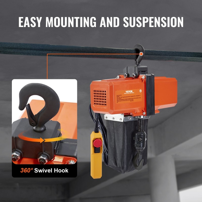 Sähköinen ketjunostin yksivaiheinen 499 kg nostokyky 4,5 m nostokorkeus 8620-seosmetalliketju langallinen kaukosäädin