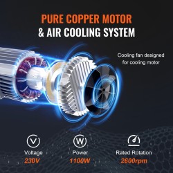 Sähköinen ketjunostin 998 kg 3 m G100-ketju 230 V yksivaiheinen