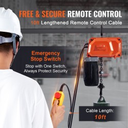 Sähköinen ketjunostin 149,7 kg 3 m nostokorkeus G80-ketju 230 V