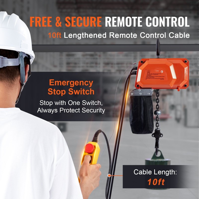 Sähköinen ketjunostin 149,7 kg 3 m nostokorkeus G80-ketju 230 V