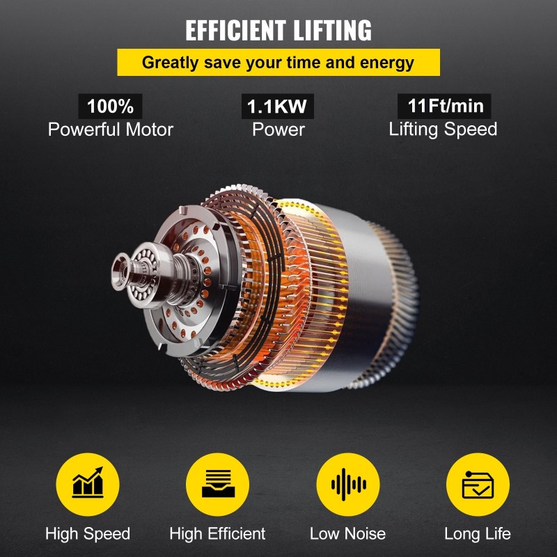 Sähköinen ketjunostin 1 t 4 m 230 V G80-ketju 3,3 m kauko-ohjaus