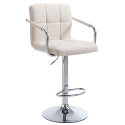 Lucy V2 kangasverhoiltu säädettävä baarituoli käsinojilla ja jalkatuella