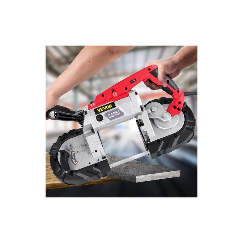 Kannettava vannesaha 1100 W 127 mm leikkuukapasiteetti teräkselle puulle ja putkille