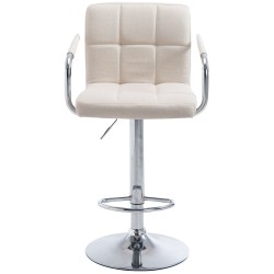 Lucy V2 kangasverhoiltu säädettävä baarituoli käsinojilla ja jalkatuella