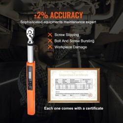Digitaalinen momenttiavain 9,5 mm 5–50 Nm tarkkuus ±2% kromivanadiiniteräs